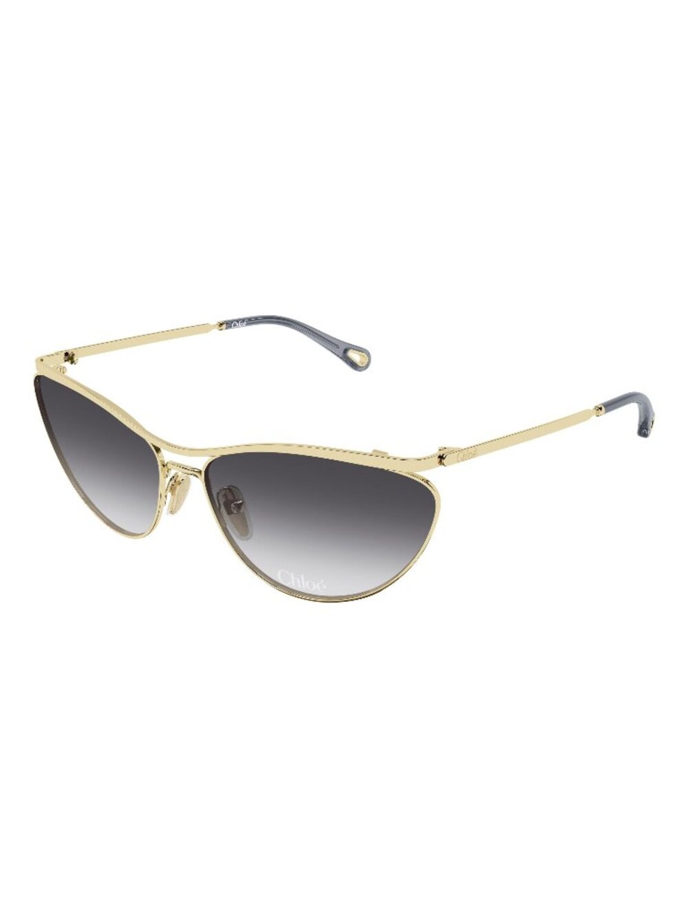 New Chloé Women's Sunglasses Gold Grey Lens Metal Frame CH0386S 002 62